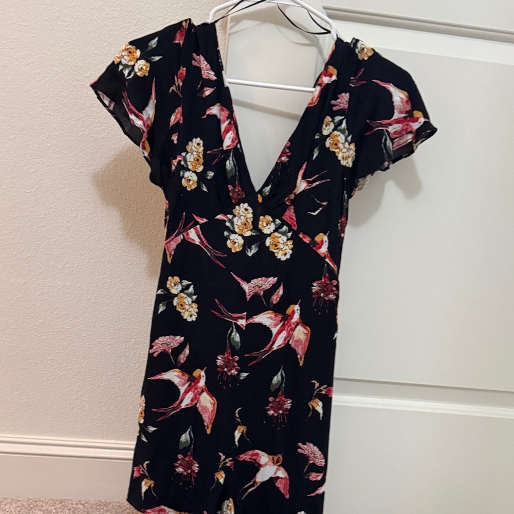 Zara Black Floral Mini Dress